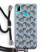 CaseCompany Zebra: Huawei P Smart (2019) Transparant Hoesje met koord