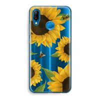 CaseCompany Sunflower and bees: Huawei P20 Lite Transparant Hoesje