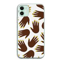 CaseCompany Hands dark: iPhone 11 Transparant Hoesje