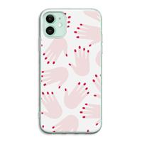 CaseCompany Hands pink: iPhone 11 Transparant Hoesje
