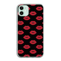 CaseCompany Lips: iPhone 11 Transparant Hoesje