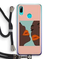CaseCompany Orange lips: Huawei P Smart (2019) Transparant Hoesje met koord
