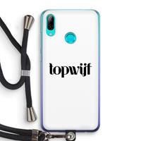 CaseCompany Topwijf Wit: Huawei P Smart (2019) Transparant Hoesje met koord