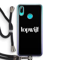 CaseCompany Topwijf Zwart: Huawei P Smart (2019) Transparant Hoesje met koord