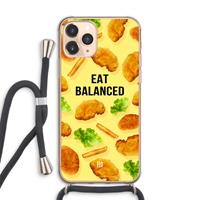 CaseCompany Eat Balanced: iPhone 11 Pro Max Transparant Hoesje met koord