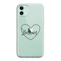 CaseCompany Forever heart black: iPhone 11 Transparant Hoesje