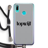 CaseCompany Topwijf Grijs Zwart: Huawei P Smart (2019) Transparant Hoesje met koord