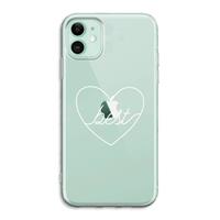 CaseCompany Best heart pastel: iPhone 11 Transparant Hoesje