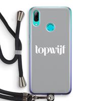 CaseCompany Topwijf Grijs Wit: Huawei P Smart (2019) Transparant Hoesje met koord