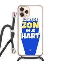 CaseCompany Laat de zon in je hart: iPhone 11 Pro Max Transparant Hoesje met koord