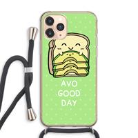 CaseCompany Avo Good Day: iPhone 11 Pro Max Transparant Hoesje met koord