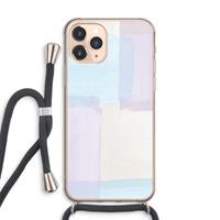 CaseCompany Square pastel: iPhone 11 Pro Max Transparant Hoesje met koord