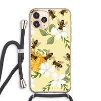 CaseCompany No flowers without bees: iPhone 11 Pro Max Transparant Hoesje met koord