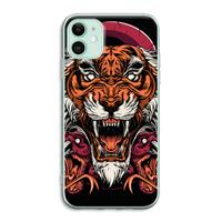 CaseCompany Tiger and Rattlesnakes: iPhone 11 Transparant Hoesje