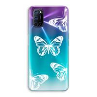 CaseCompany White butterfly: Oppo A92 Transparant Hoesje