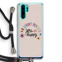 CaseCompany Happy days: Huawei P30 Pro Transparant Hoesje met koord