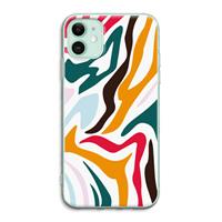 CaseCompany Colored Zebra: iPhone 11 Transparant Hoesje