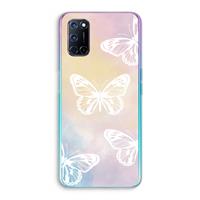 CaseCompany White butterfly: Oppo A92 Transparant Hoesje