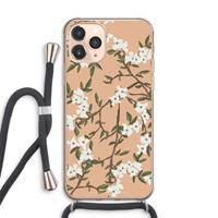 CaseCompany Blossoming spring: iPhone 11 Pro Max Transparant Hoesje met koord