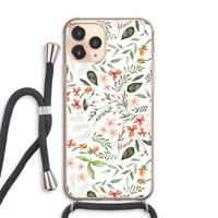 CaseCompany Sweet little flowers: iPhone 11 Pro Max Transparant Hoesje met koord