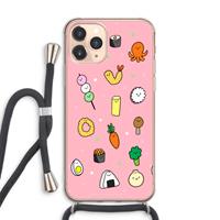 CaseCompany Happy bento friends: iPhone 11 Pro Max Transparant Hoesje met koord