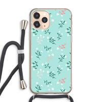 CaseCompany Small white flowers: iPhone 11 Pro Max Transparant Hoesje met koord