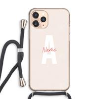 CaseCompany Strawberry Milkshake: iPhone 11 Pro Max Transparant Hoesje met koord