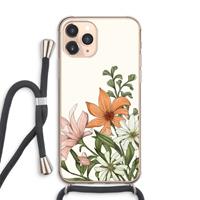 CaseCompany Floral bouquet: iPhone 11 Pro Max Transparant Hoesje met koord