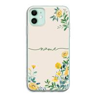 CaseCompany Gele bloemen: iPhone 11 Transparant Hoesje
