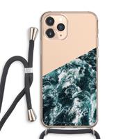 CaseCompany Zee golf: iPhone 11 Pro Max Transparant Hoesje met koord