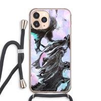 CaseCompany Pastel zwart: iPhone 11 Pro Max Transparant Hoesje met koord