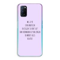 CaseCompany Relatief: Oppo A92 Transparant Hoesje