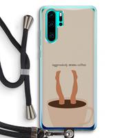 CaseCompany Aggressively drinks coffee: Huawei P30 Pro Transparant Hoesje met koord