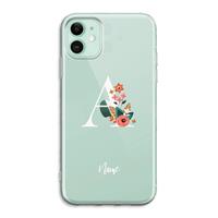 CaseCompany Pink Bouquet: iPhone 11 Transparant Hoesje