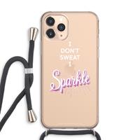 CaseCompany Sparkle quote: iPhone 11 Pro Max Transparant Hoesje met koord