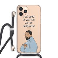 CaseCompany Hotline bling: iPhone 11 Pro Max Transparant Hoesje met koord