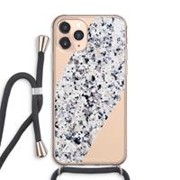 CaseCompany Gespikkelde marmer: iPhone 11 Pro Max Transparant Hoesje met koord