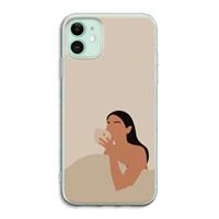 CaseCompany Fresh coffee: iPhone 11 Transparant Hoesje
