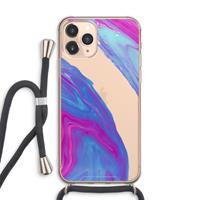 CaseCompany Zweverige regenboog: iPhone 11 Pro Max Transparant Hoesje met koord