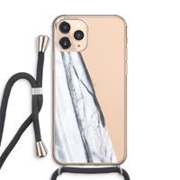 CaseCompany Gestreepte marmer: iPhone 11 Pro Max Transparant Hoesje met koord