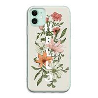 CaseCompany Hello bloemen: iPhone 11 Transparant Hoesje