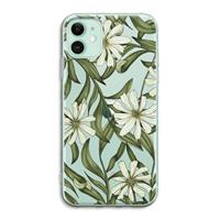 CaseCompany Wit bloemenpatroon: iPhone 11 Transparant Hoesje