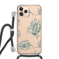 CaseCompany Simple leaves: iPhone 11 Pro Max Transparant Hoesje met koord