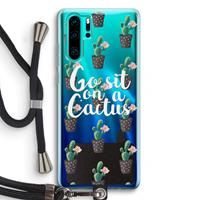 CaseCompany Cactus quote: Huawei P30 Pro Transparant Hoesje met koord