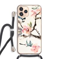 CaseCompany Japanse bloemen: iPhone 11 Pro Max Transparant Hoesje met koord