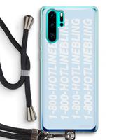 CaseCompany Hotline bling blue: Huawei P30 Pro Transparant Hoesje met koord