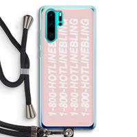 CaseCompany Hotline bling pink: Huawei P30 Pro Transparant Hoesje met koord