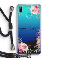 CaseCompany Rozen: Huawei P Smart (2019) Transparant Hoesje met koord