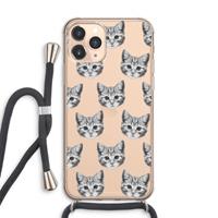 CaseCompany Kitten: iPhone 11 Pro Max Transparant Hoesje met koord