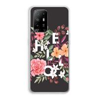 CaseCompany Hello in flowers: Oppo A95 5G Transparant Hoesje
